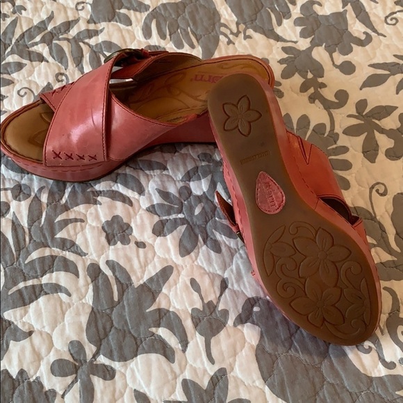 Born Leather Slip-On Wedge Sandals - Picture 3 of 7